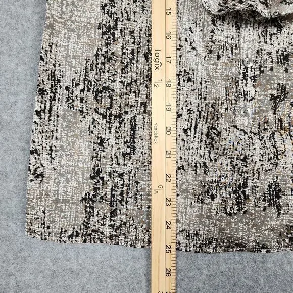 Mossimo Women's V-Neck Sleeveless Flutter Blouse Geometric Pattern Size Large - Picture 8 of 10